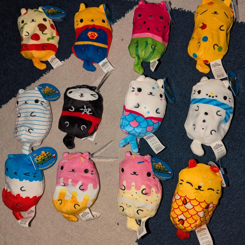 Colorful Plush Cat Toys Set